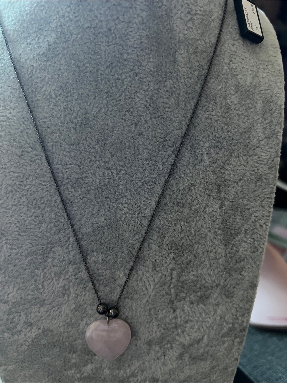 Heart Pendant Necklace in Light Pink Rose Quartz — Women's Jewelry